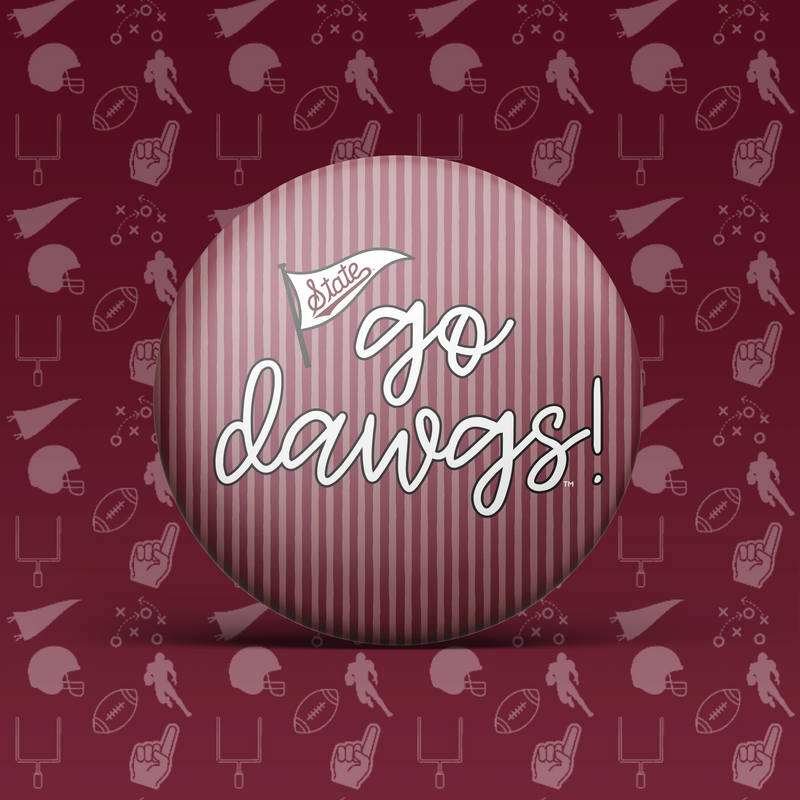 Go Dawgs Pinstripe Button