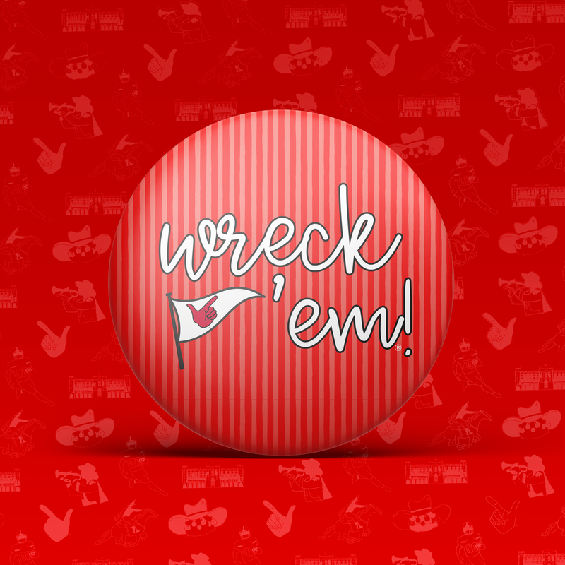 Wreck 'Em Pinstripe Button