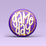 Polka Dot Game Day Buttons - Purple & Gold