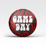 Zebra Game Day Button - Red