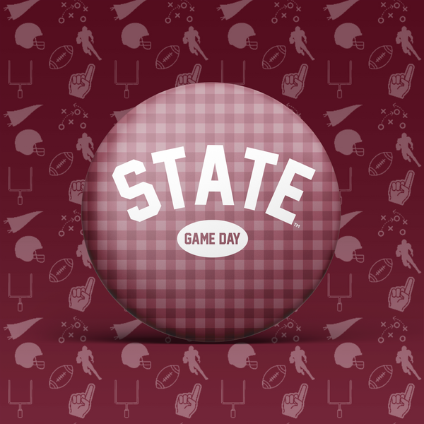 State Game Day Gingham Button
