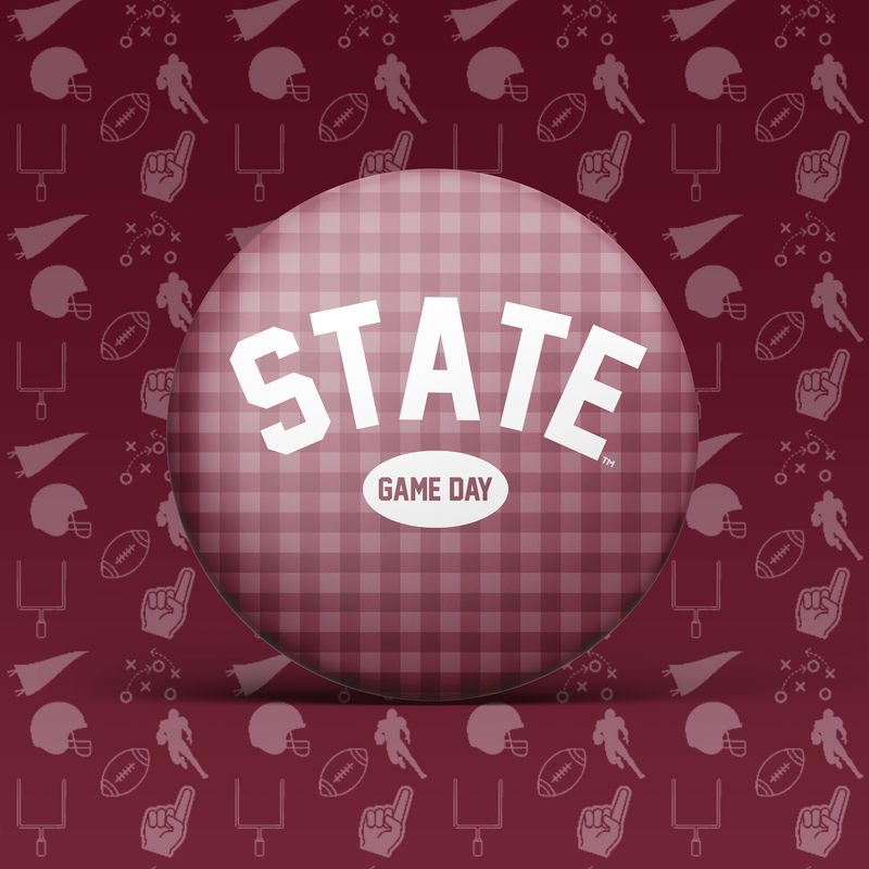 State Game Day Gingham Button