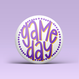 Polka Dot Game Day Buttons - Purple & Gold