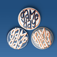 Polka Dots Button - Navy & Orange