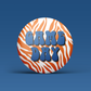 Zebra Game Day Button - Navy & Orange