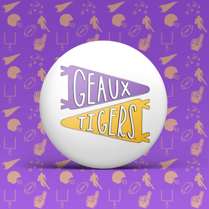 Geaux Tigers Pennant Flag Button