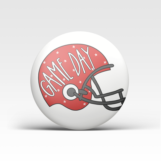 Game Day Helmet Button - Red