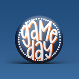 Polka Dots Button - Navy & Orange
