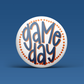 Polka Dots Button - Navy & Orange