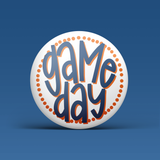 Polka Dots Button - Navy & Orange