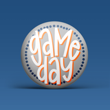 Polka Dots Button - Navy & Orange