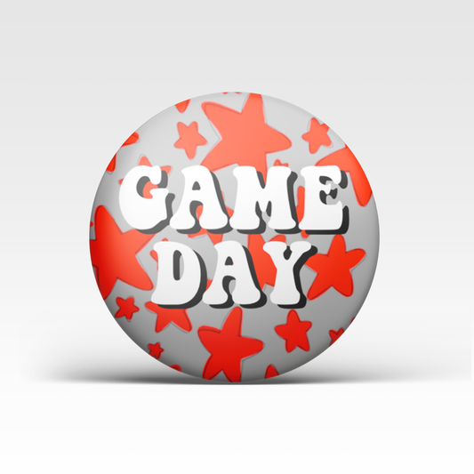 Game Day Stars Button - Red