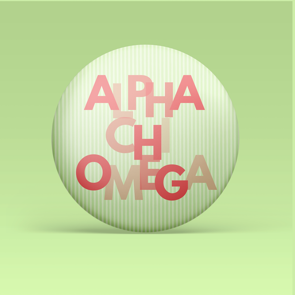 Alpha Chi Omega Layered Letters Button