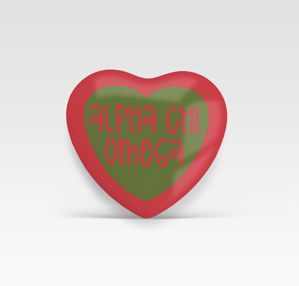 Alpha Chi Omega Heart - Heart Shape button