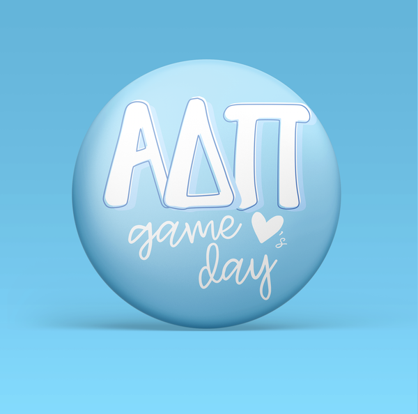 Alpha Delta Pi Loves Game Day Pinback Button