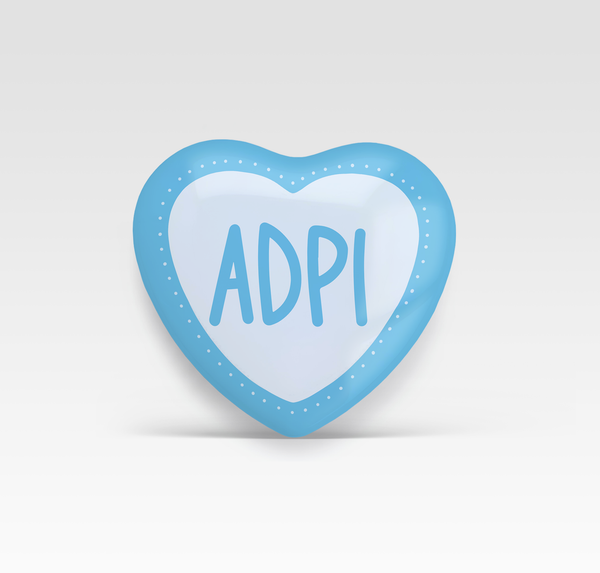 Alpha Delta Pi Heart Pinback Button