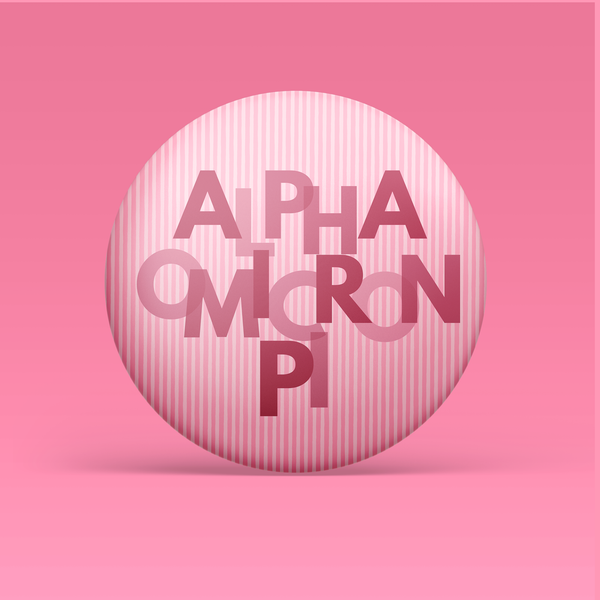 Alpha Omicron Pi Layered Letters Button