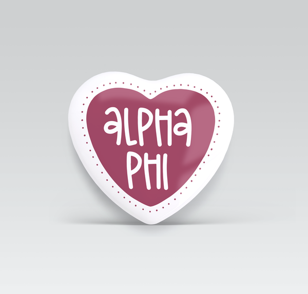 Alpha Phi Heart Pinback Button