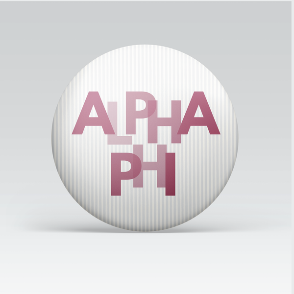 Alpha Phi Layered Letters Button