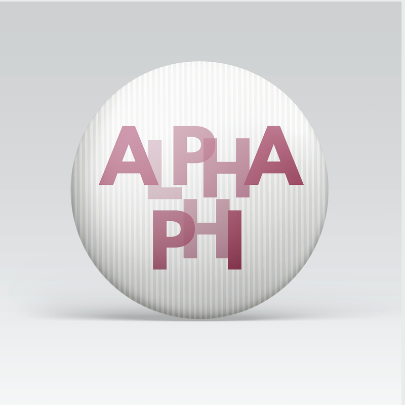 Alpha Phi Layered Letters Button