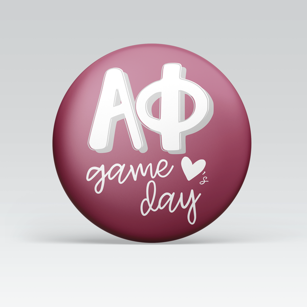 Alpha Phi Loves Game Day Pinback Button