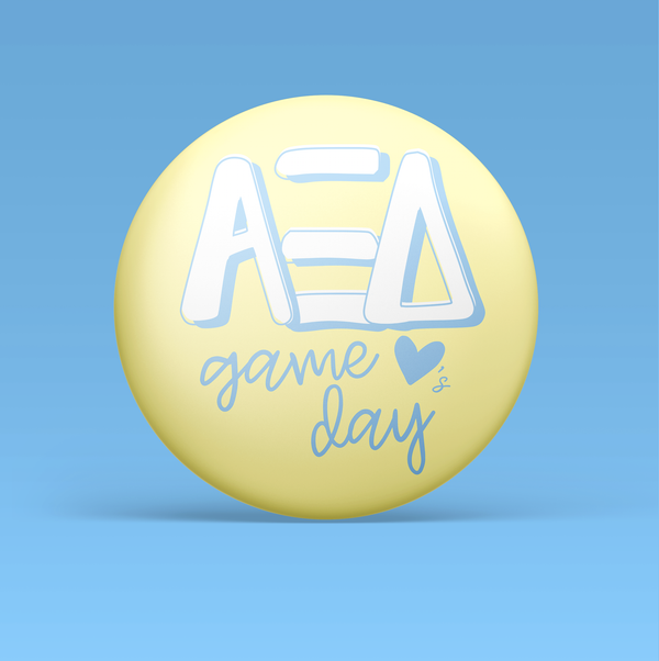 Alpha Xi Delta Loves Game Day Pinback Button