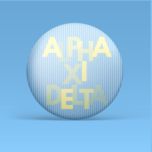 Alpha Xi Delta Layered Letters Button