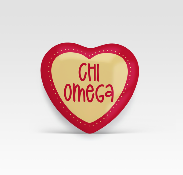 Chi Omega Heart - Heart Shape button