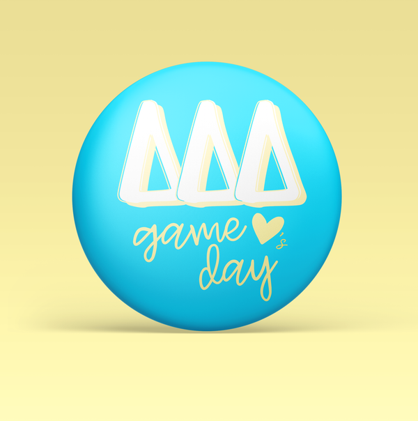 Tri Delta Loves Game Day Pinback Button