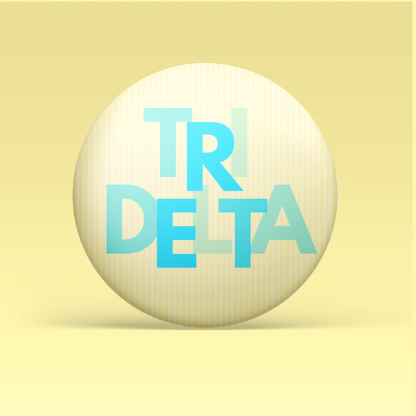 Tri Delta Layered Letters Button