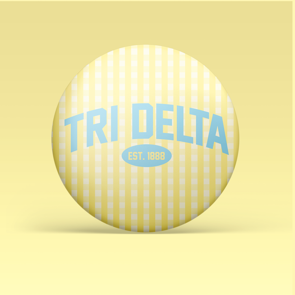 Tri Delta Gingham Button