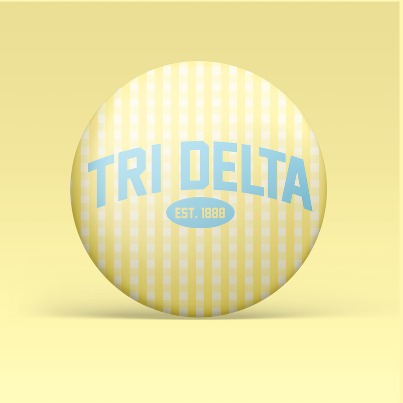 Tri Delta Gingham Button