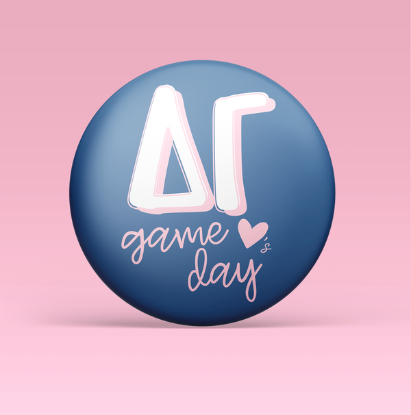 Delta Gamma Loves Game Day Pinback Button