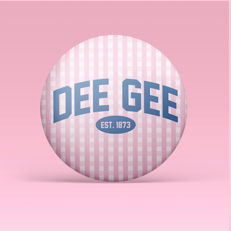 Delta Gamma Gingham Button