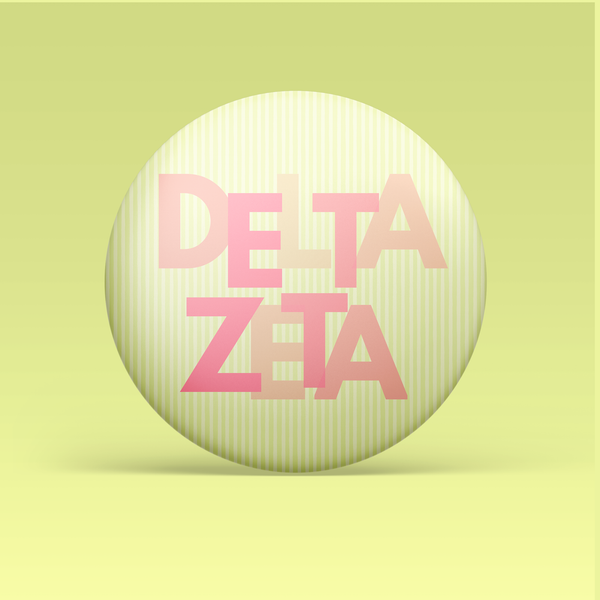 Delta Zeta Layered Letters Button