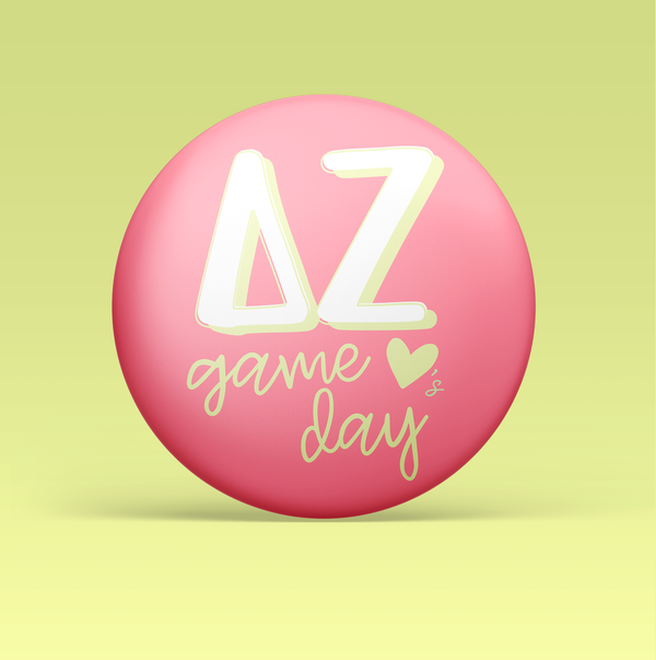Delta Zeta Loves Game Day Pinback Button