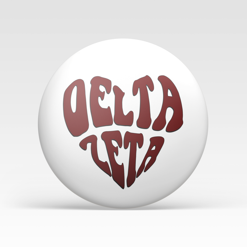 Delta Zeta Heart sorority button, 3-inch pinback by Tailgated Co.