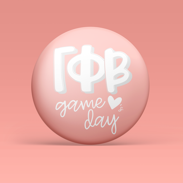 Gamma Phi Beta Loves Game Day Pinback Button