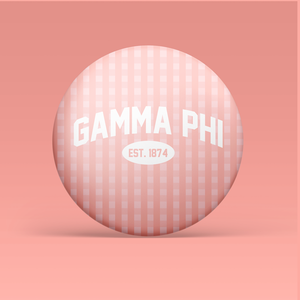 Gamma Phi Beta Gingham Pinback Button