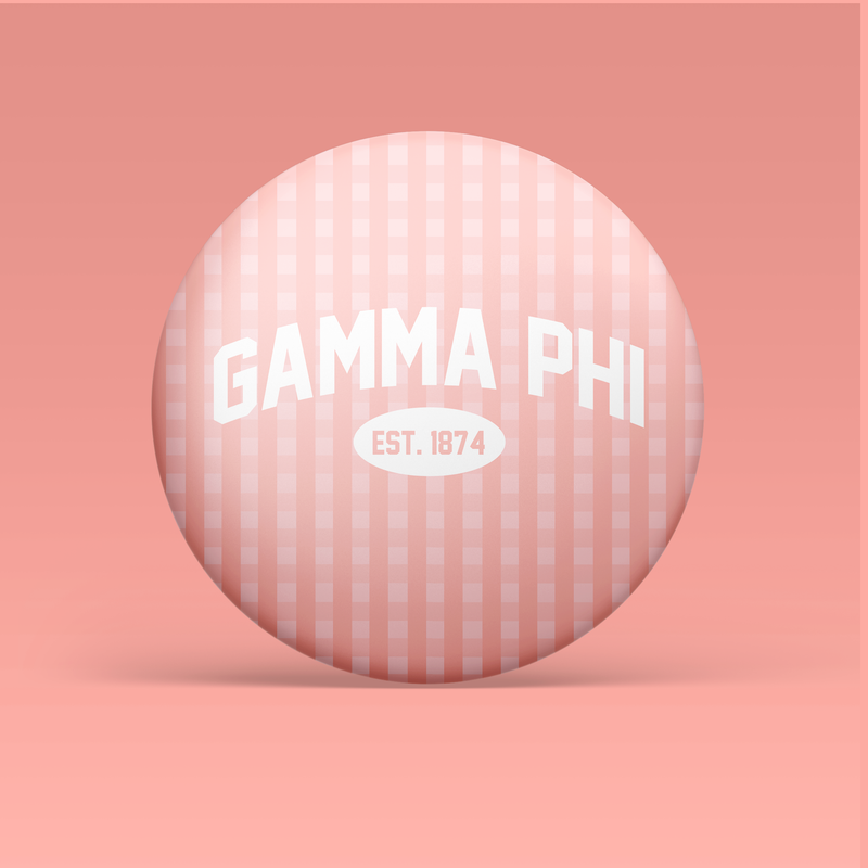 Gamma Phi Beta Gingham Pinback Button