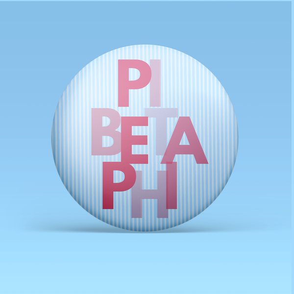 Pi Beta Phi Layered Letters Button