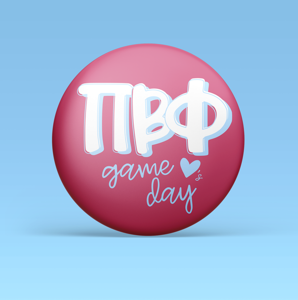 Pi Beta Phi Loves Game Day Pinback Button
