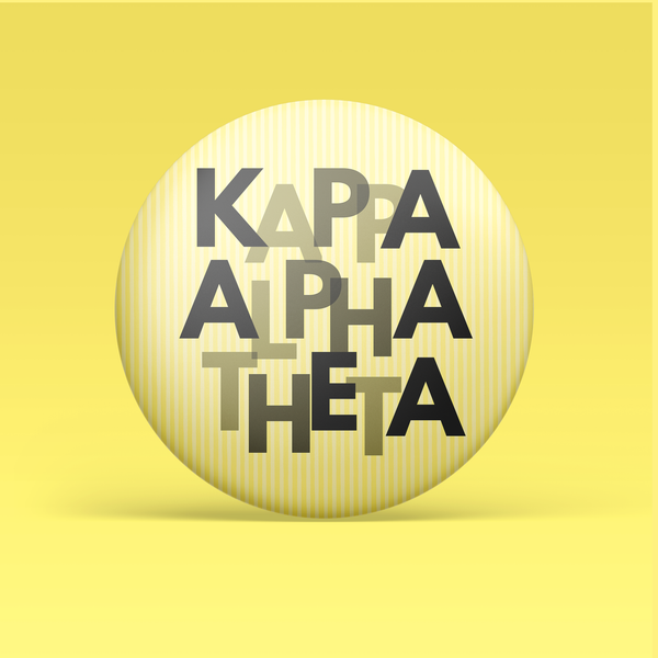 Kappa Alpha Theta Layered Letters Button