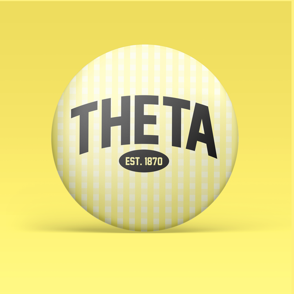 Theta Gingham Button