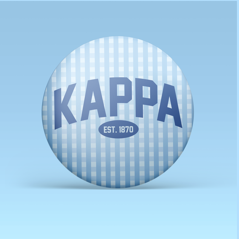 Kappa Kappa Gamma Gingham Button