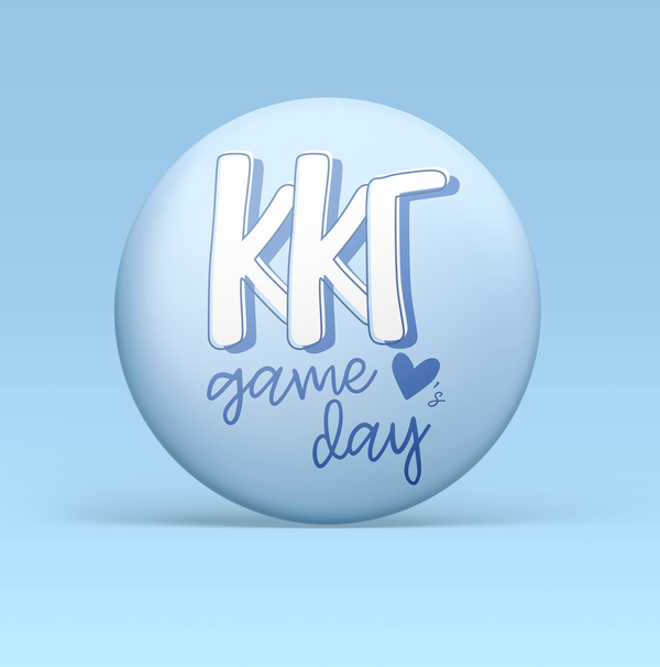Kappa Kappa Gamma Loves Game Day Pinback Button