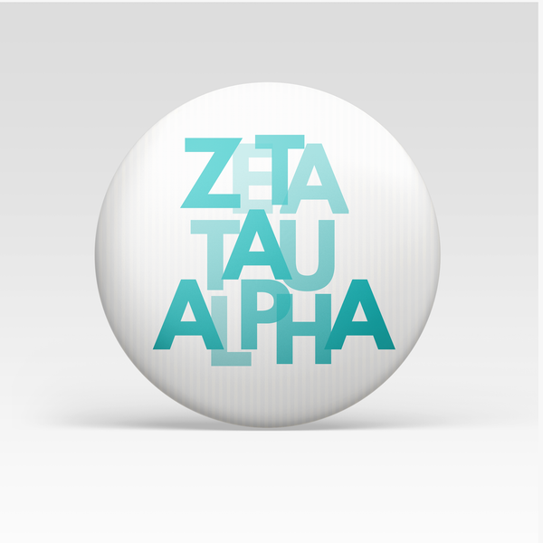 Zeta Tau Alpha Layered Letters Button