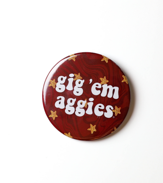 Gig 'Em Patch Letter Button – Tailgated Co.