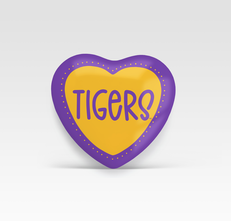 Tigers Heart Button - Heart Shape button