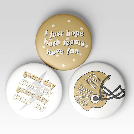 Gold Game Day Buttons